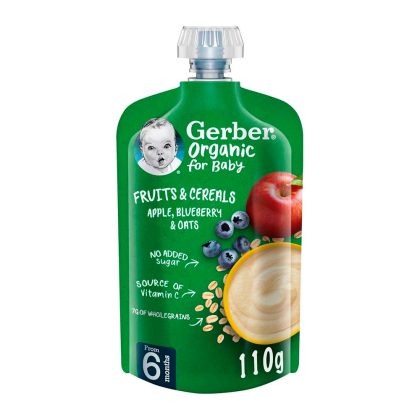 Пюре Gerber Organic яблоко черника овсянка 6м+ 110 гр