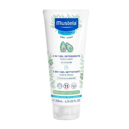 Гель для очищения волос и тела 2 в 1  Mustela 200 мл