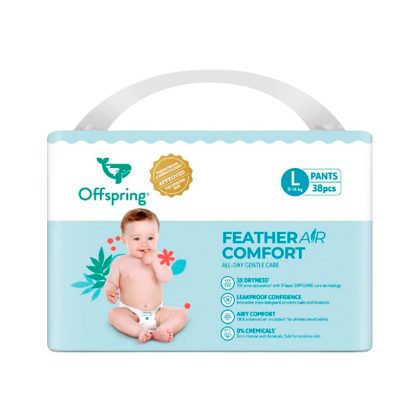 Трусики-подгузники ультратонкие Offspring Комфорт, L 9-14 кг. 38 шт. Воздушная коллекция