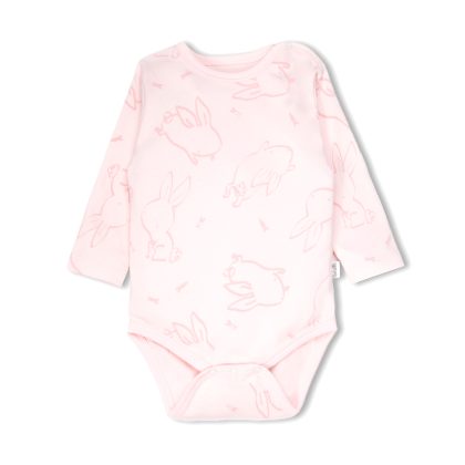 Боди с длинным рукавом (Rabbit and carrots) BEBETTO Девочки Розовый 18-24M/92CM