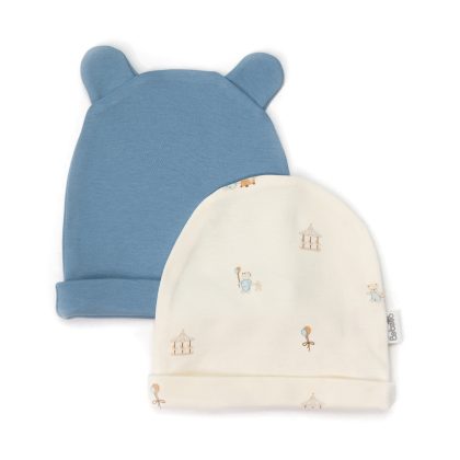 Набор шапочек 2шт. (My First Playmate) BEBETTO Мальчики Синий 0-6 M/43CM