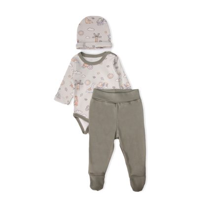 Комлект боди/ползунки/шапочка (Stone Age) BEBETTO Мальчики Зеленый 6-9M/74CM