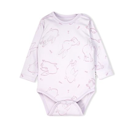 Боди с длинным рукавом (Rabbit and carrots) BEBETTO Девочки Лиловый 12-18M/86CM