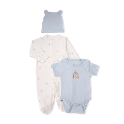 Комплект слип/боди/шапочка (My First Playmate) BEBETTO Мальчики Голубой 0-3M/62CM