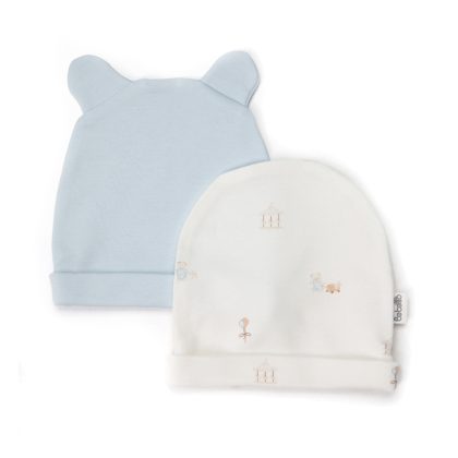Набор шапочек 2шт. (My First Playmate) BEBETTO Мальчики Голубой 0-6 M/43CM