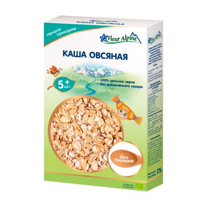 Флёр Альпин - каша Органик овсяная. 5 мес.. 175/6