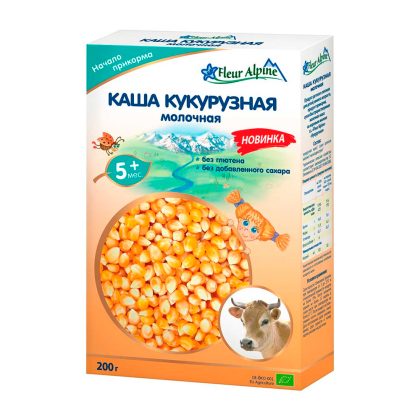 Флёр Альпин - каша молочная кукурузная. 5 мес.. 200/6