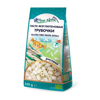 Флер Альпин - паста безглютеновая "Трубочки" рисовая. 250/10