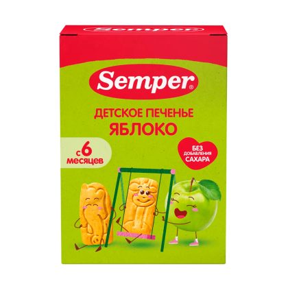 Semper Детское печенье с яблоком 120гр