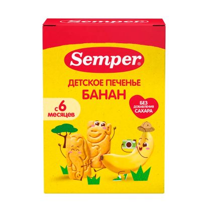 Semper Детское печенье с бананом 120гр