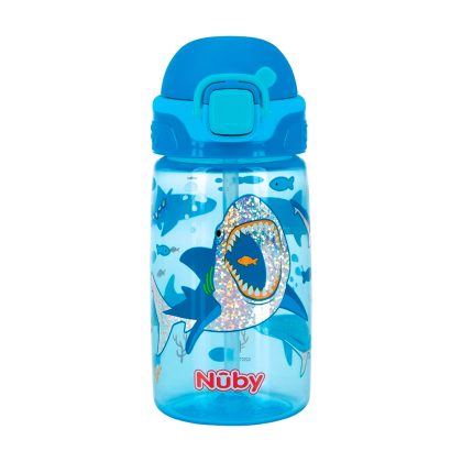 Поильник c мягким носиком Nuby Flip-it Акулы 415 мл 18мес+
