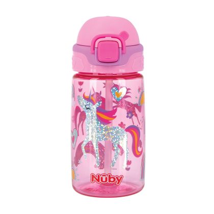 Поильник c мягким носиком Nuby Flip-it Единороги 415 мл 18мес+