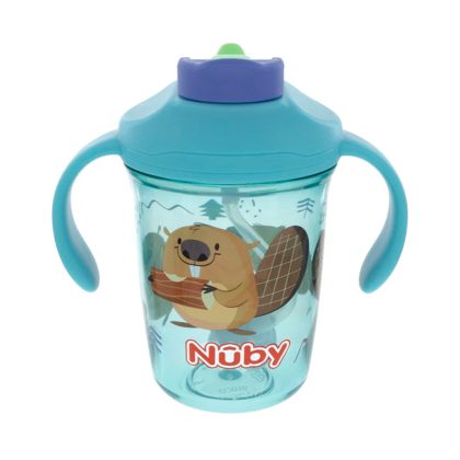 Поильник обучающий Nuby Бобер 240 мл 4мес+