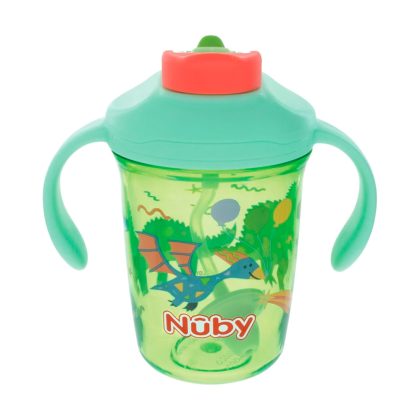 Поильник обучающий Nuby Динозавр 240 мл 4мес+